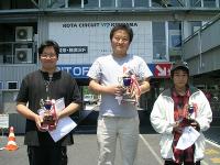 ＦＦクラス左から２位野末　竜史選手　優勝西山　隆章選手　３位山﨑　邦弘選手