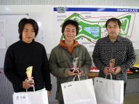 Bクラス優勝：高橋　慶次選手（左）　２位：高田　学選手（中）　石丸　清吾選手（右）