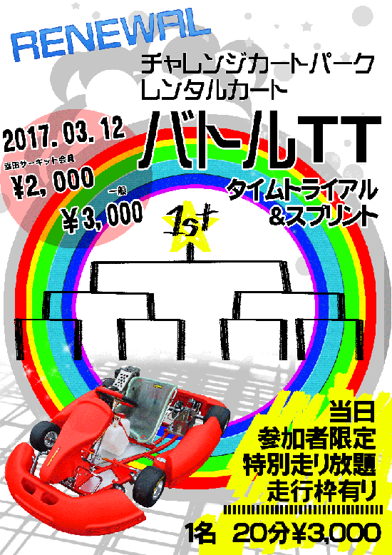 レンタルカートイベント「バトルＴＴ（タイムトライアル）」