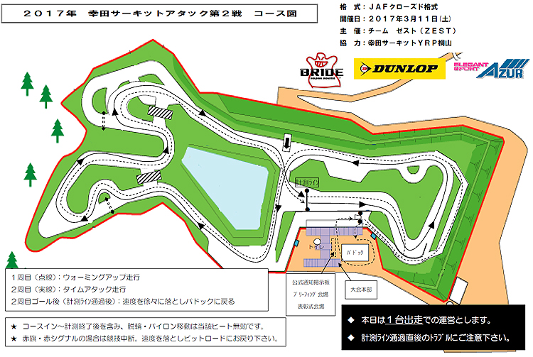 ２０１７年幸田サーキットアタック　第２戦 コースレイアウト