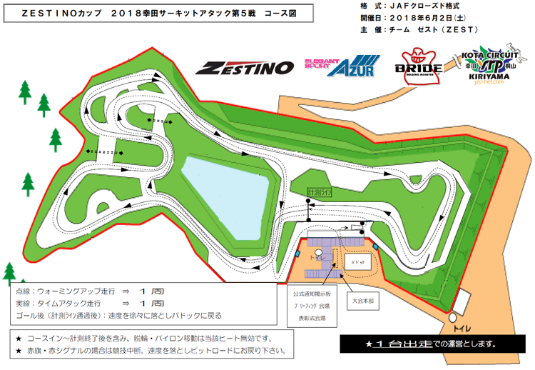 ZESTINOカップ　　２０１８幸田サーキットアタック 第５戦　コースレイアウト